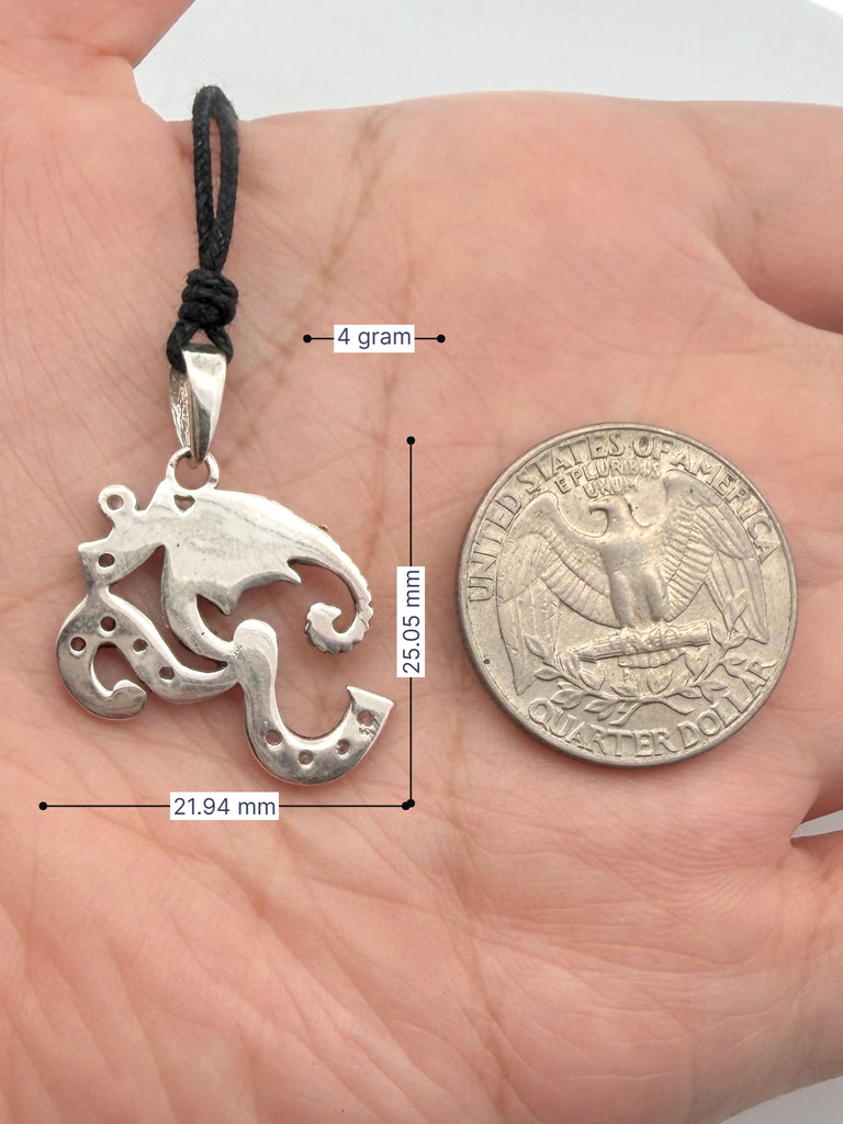 Elephant Ganesh 92.5 Sterling Silver  Necklace Pendant Jewelry.