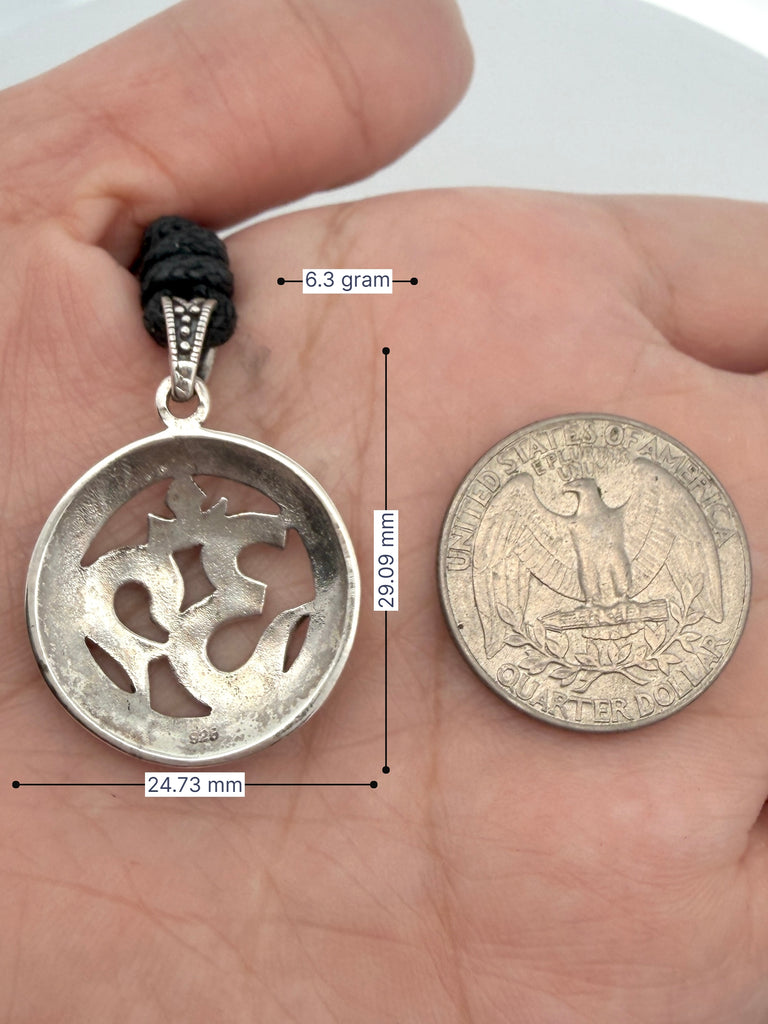 Ohm Aum Om Handcrafted Silver Pewter Brass Charm Necklace Pendant Jewelry