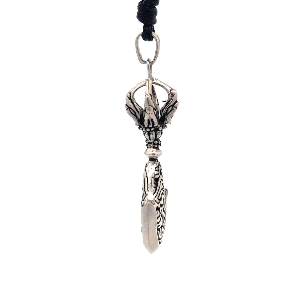 Kartika-Curved Flaying Knife 92.5 Sterling Silver Brass Necklace Pendant Jewelry