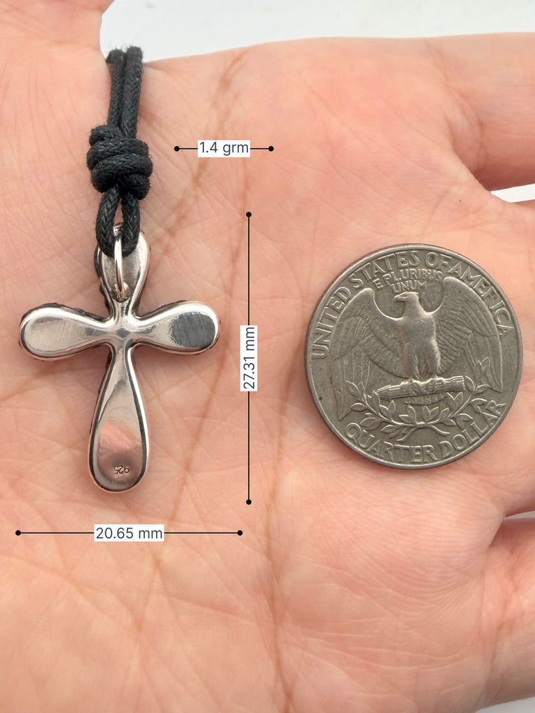 Cross multi color 92.5 Sterling Silver Necklace Pendant Jewelry.