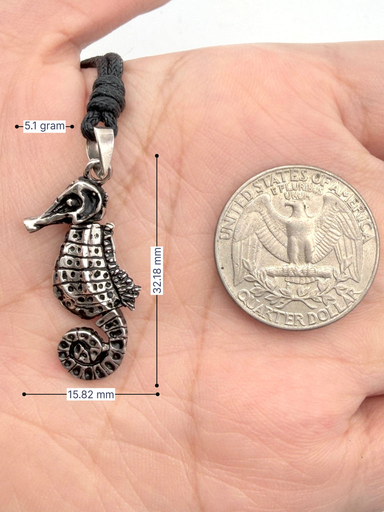Sea Horse Handmade 92.5 Sterling Silver Gold Brass Necklace Pendant Jewelry