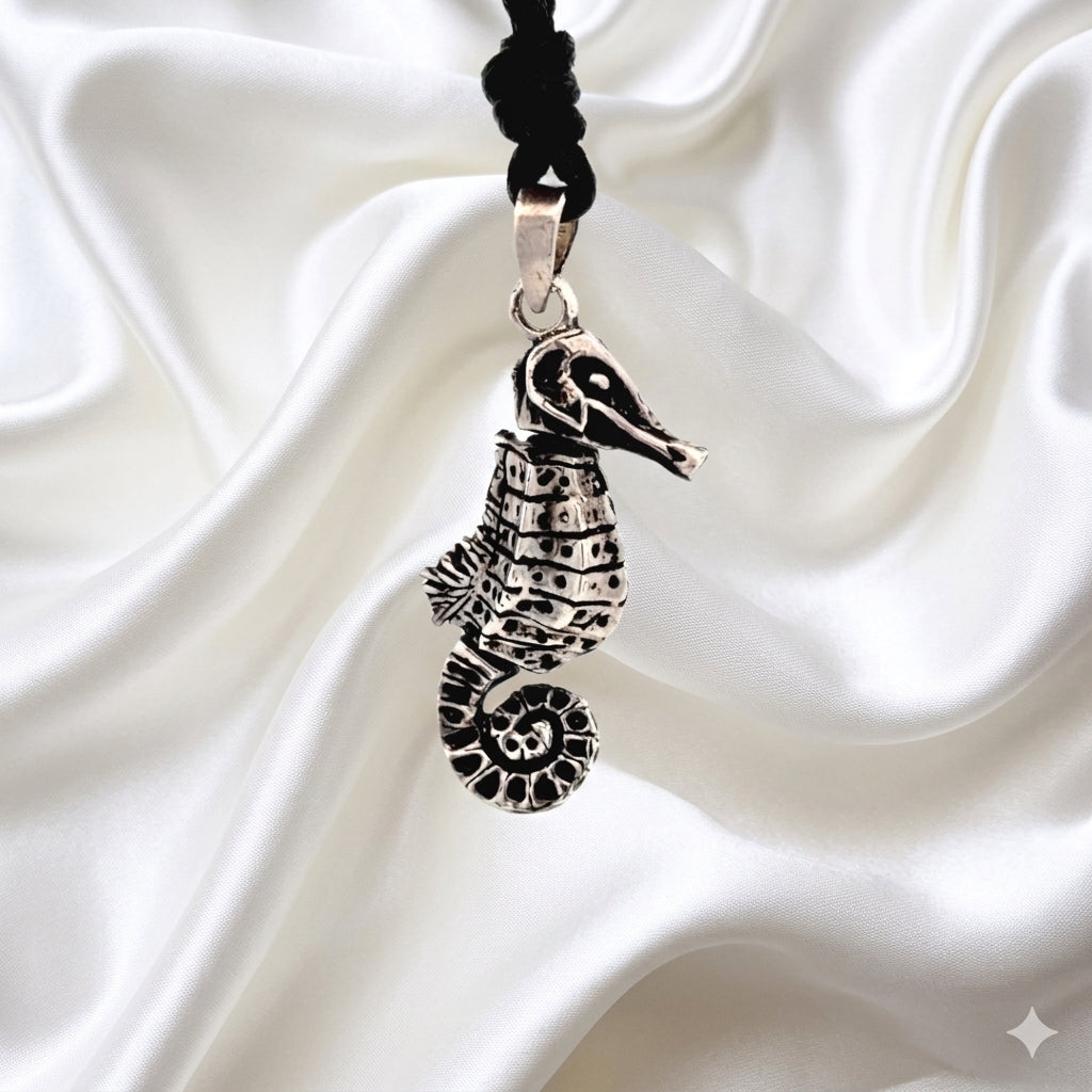 Sea Horse Handmade 92.5 Sterling Silver Gold Brass Necklace Pendant Jewelry