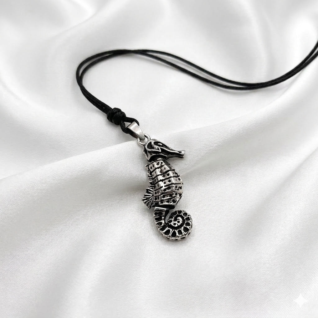 Sea Horse Handmade 92.5 Sterling Silver Gold Brass Necklace Pendant Jewelry