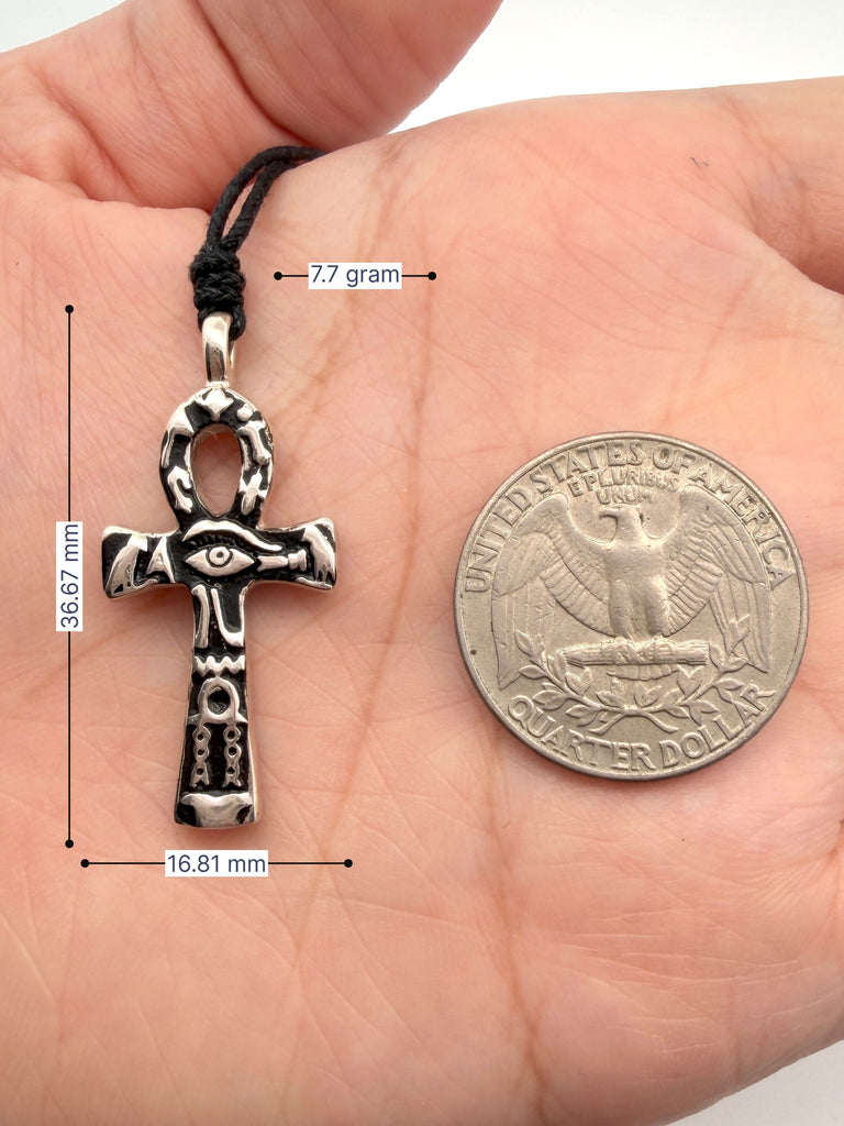 Egyptian Ankh Key Eye of Horus Ra Silver Pewter Brass Necklace Pendant Jewelry