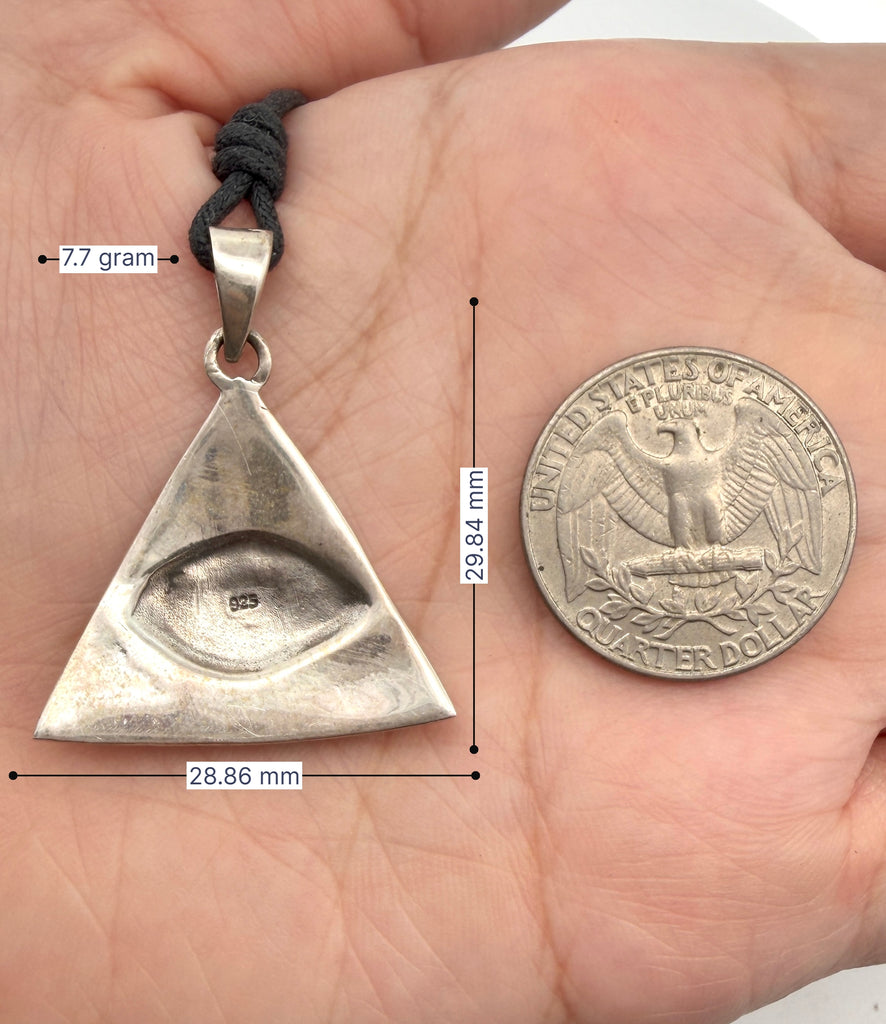 Eye Of Providence 92.5 Sterling Silver Pewter Brass Necklace Pendant Jewelry