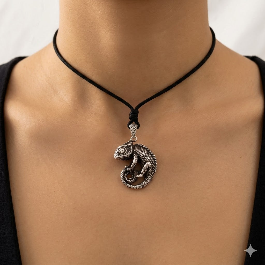New Lizard Reptile 92.5 Sterling Silver Gold Brass Charm Necklace Pendant Jewelry