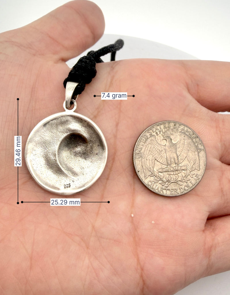 Sun Moon Ying Yang 92.5 Sterling Silver Pewter Brass Charm Necklace Pendant Jewelry
