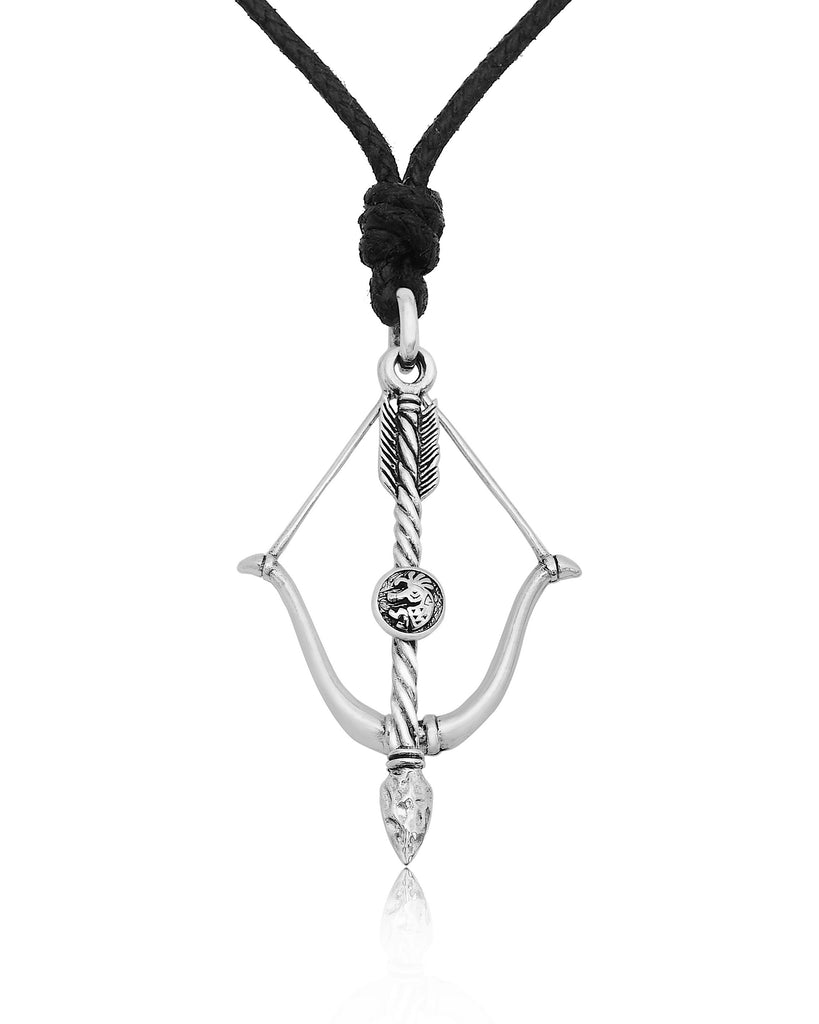 Bow And Arrow 92.5 Sterling Silver Brass Charm Necklace Pendant Jewelry