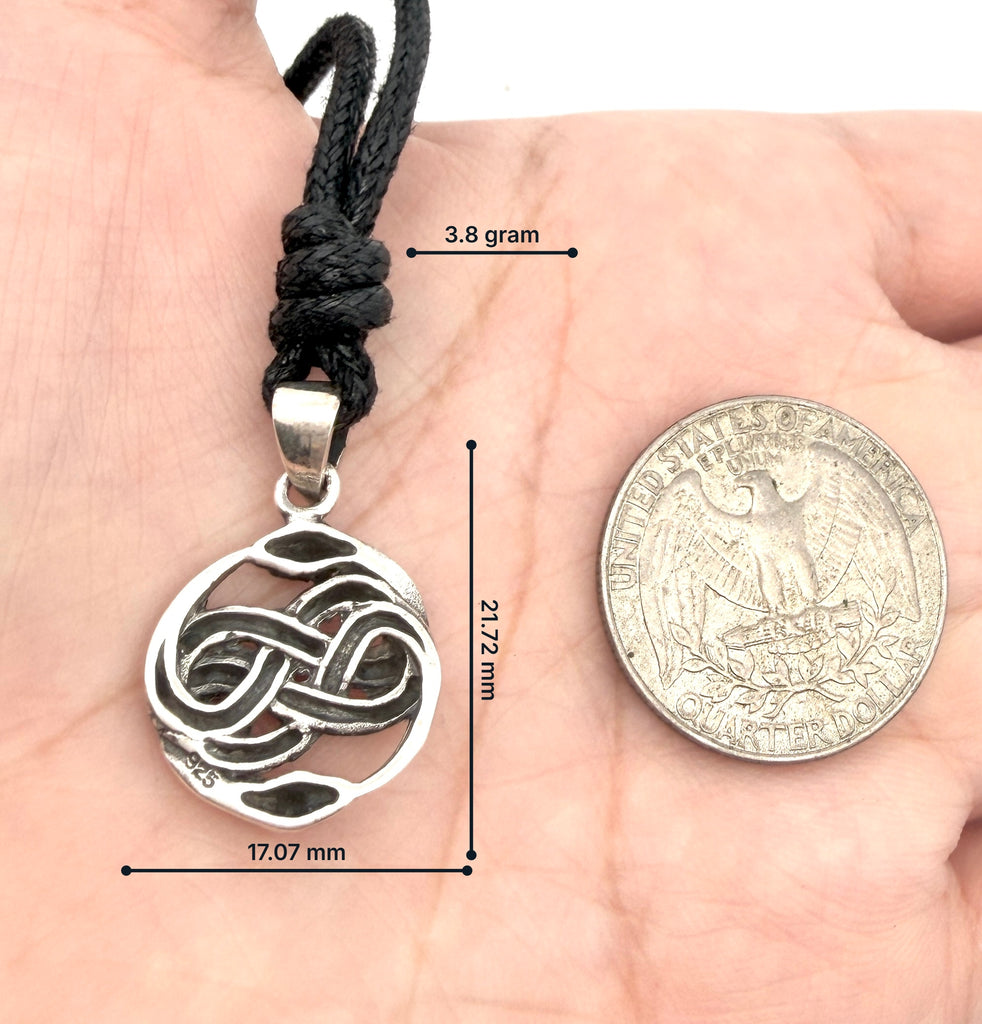 Ouroboros Snake 92.5 Sterling Silver Pewter Brass Charm Necklace Pendant Jewelry