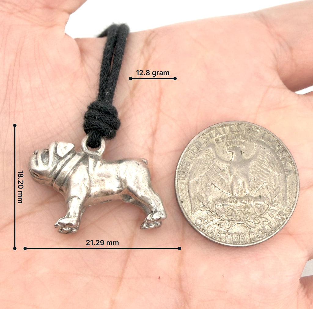 Mini Cute Pug 92.5 Sterling Silver Charm Necklace Pendant Jewelry