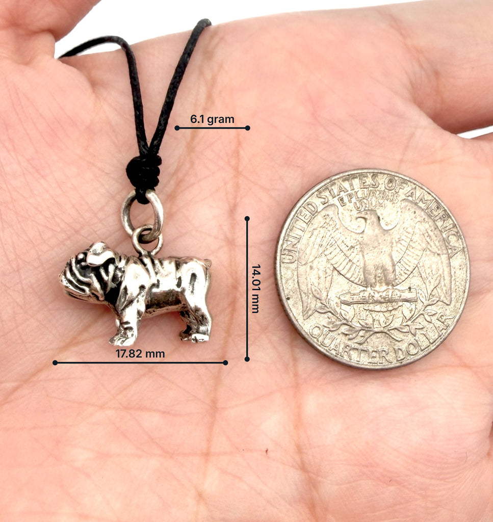Mini Cute Pug 92.5 Sterling Silver Charm Necklace Pendant Jewelry