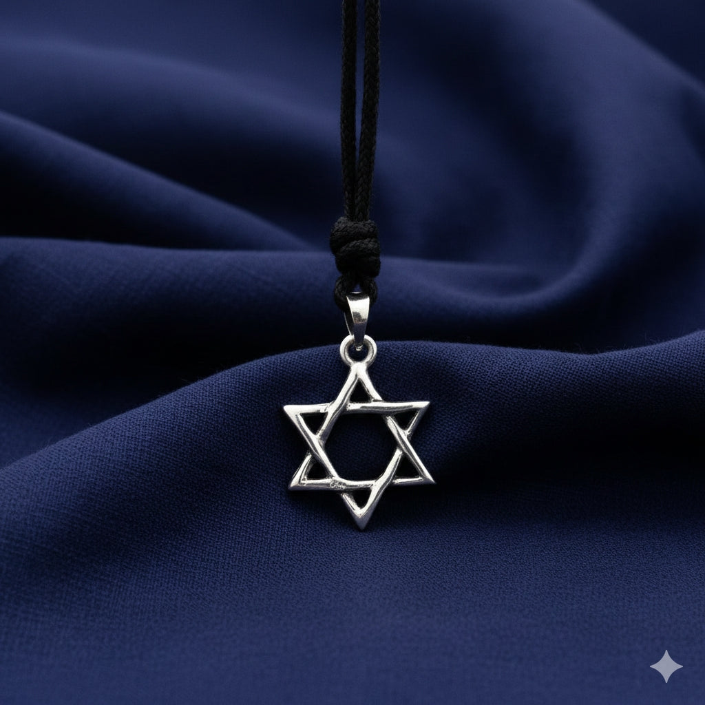 Star of David 92.5 Sterling Silver Pewter Brass Charm Necklace Pendant Jewelry