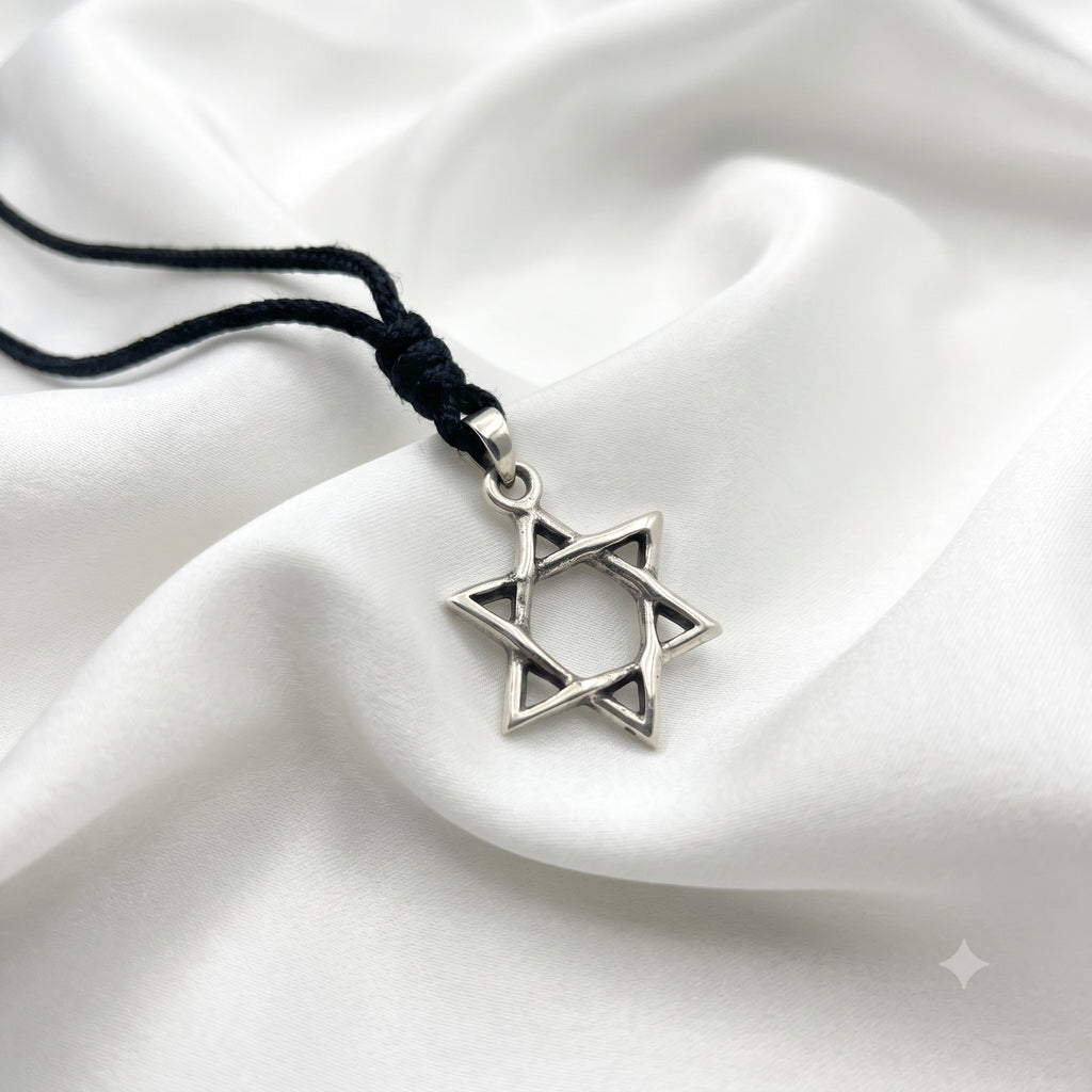 Star of David 92.5 Sterling Silver Pewter Brass Charm Necklace Pendant Jewelry