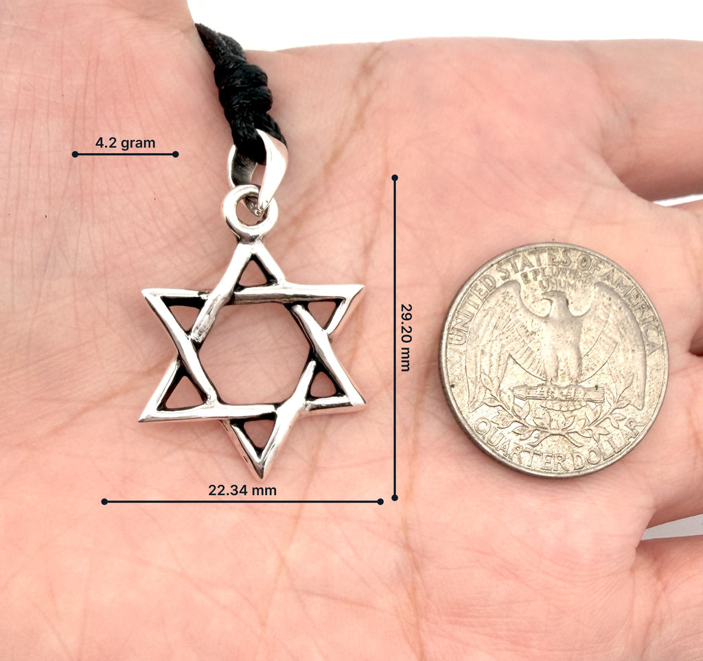 Star of David 92.5 Sterling Silver Pewter Brass Charm Necklace Pendant Jewelry