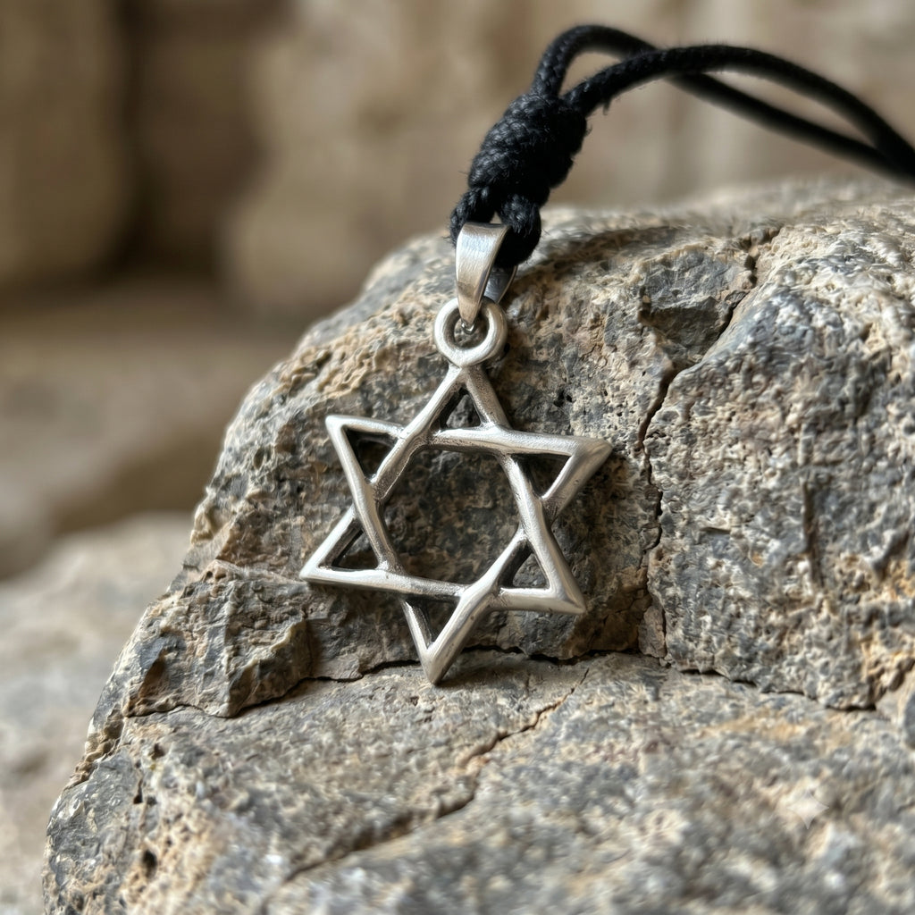 Star of David 92.5 Sterling Silver Pewter Brass Charm Necklace Pendant Jewelry