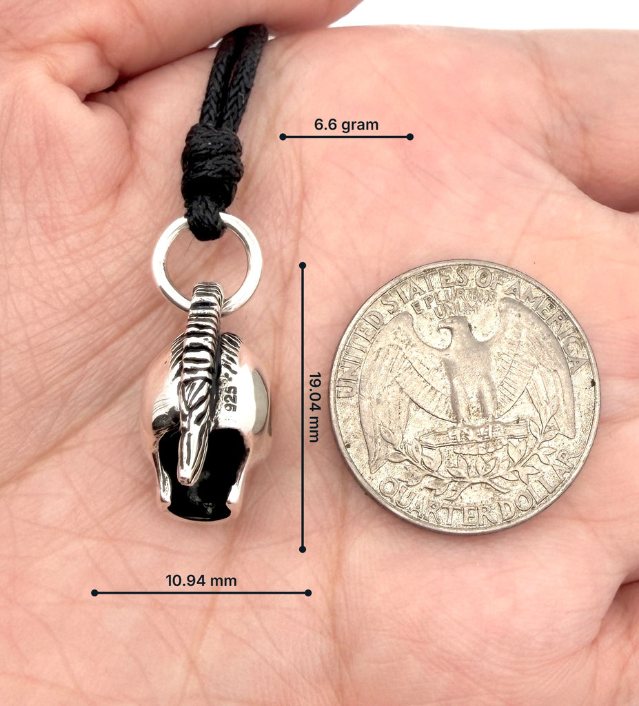 Skull Punk Mohawk 92.5 Sterling Silver Gold Brass Charm Necklace Pendant Jewelry