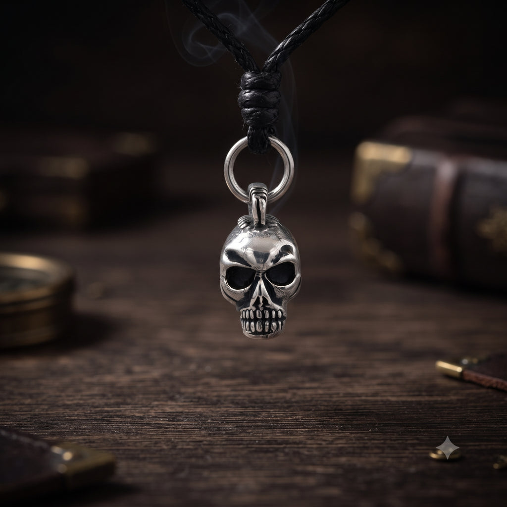 Skull Punk Mohawk 92.5 Sterling Silver Gold Brass Charm Necklace Pendant Jewelry