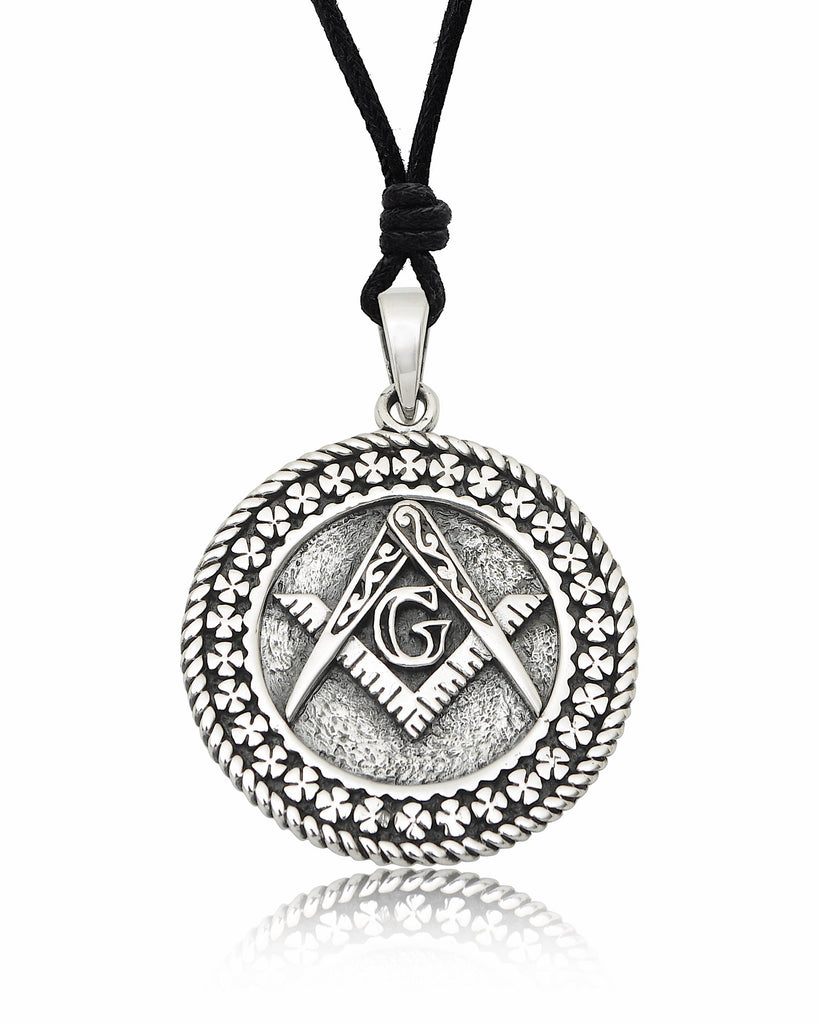 Freemasonry 92.5 Sterling Silver Pewter Brass Charm Necklace Pendant Jewelry
