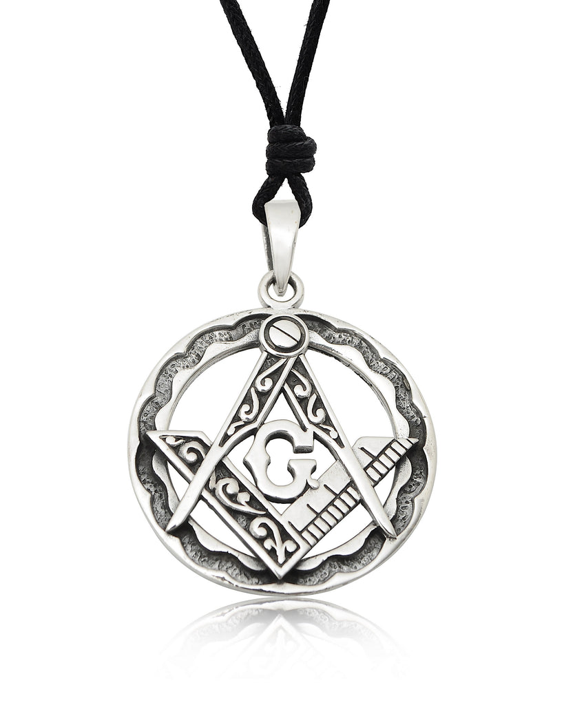 Freemasonry 92.5 Sterling Silver Pewter Brass Charm Necklace Pendant Jewelry