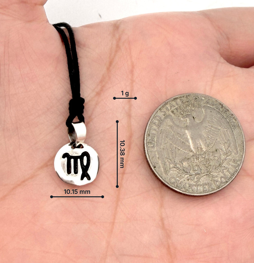 Astrology Gold 92.5 Sterling Silver Brass Charm Necklace Pendant Horoscope Zodiac