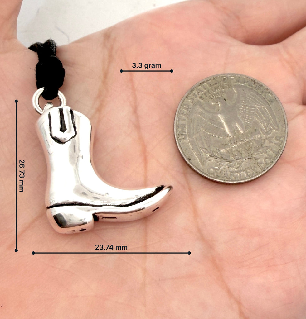 Women's Boots Pendant Sterling Silver Gold Brass Charm Necklace Pendant Jewelry