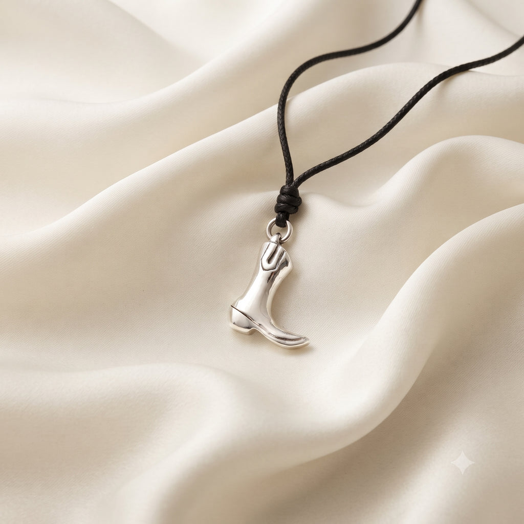 Women's Boots Pendant Sterling Silver Gold Brass Charm Necklace Pendant Jewelry