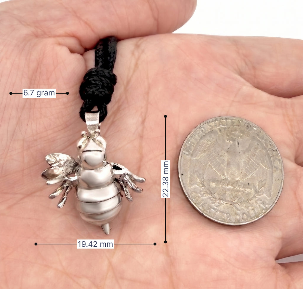 Cute Bee 92.5 Sterling Silver Charm Pendant Jewelry