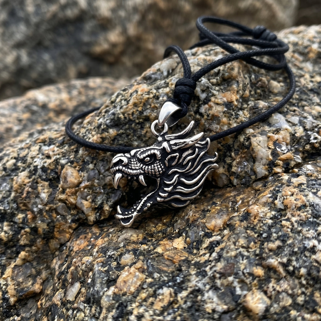 Dragon's Majesty Sterling-silver Brass Charm Necklace Pendant Jewelry