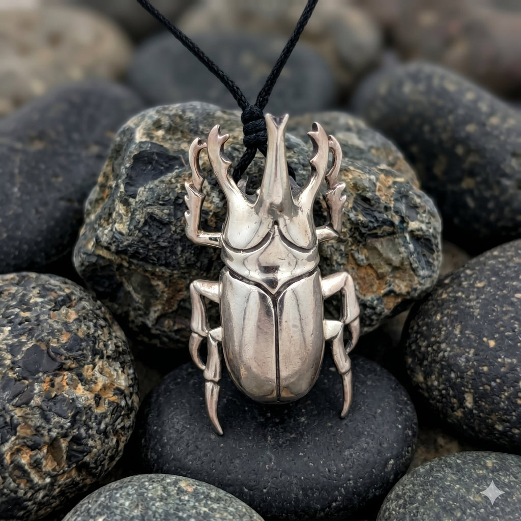 Hercules Maybug 92.5 Sterling Silver Gold Brass Charm Necklace Pendant Jewelry