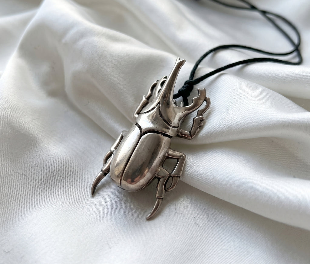 Hercules Maybug 92.5 Sterling Silver Gold Brass Charm Necklace Pendant Jewelry