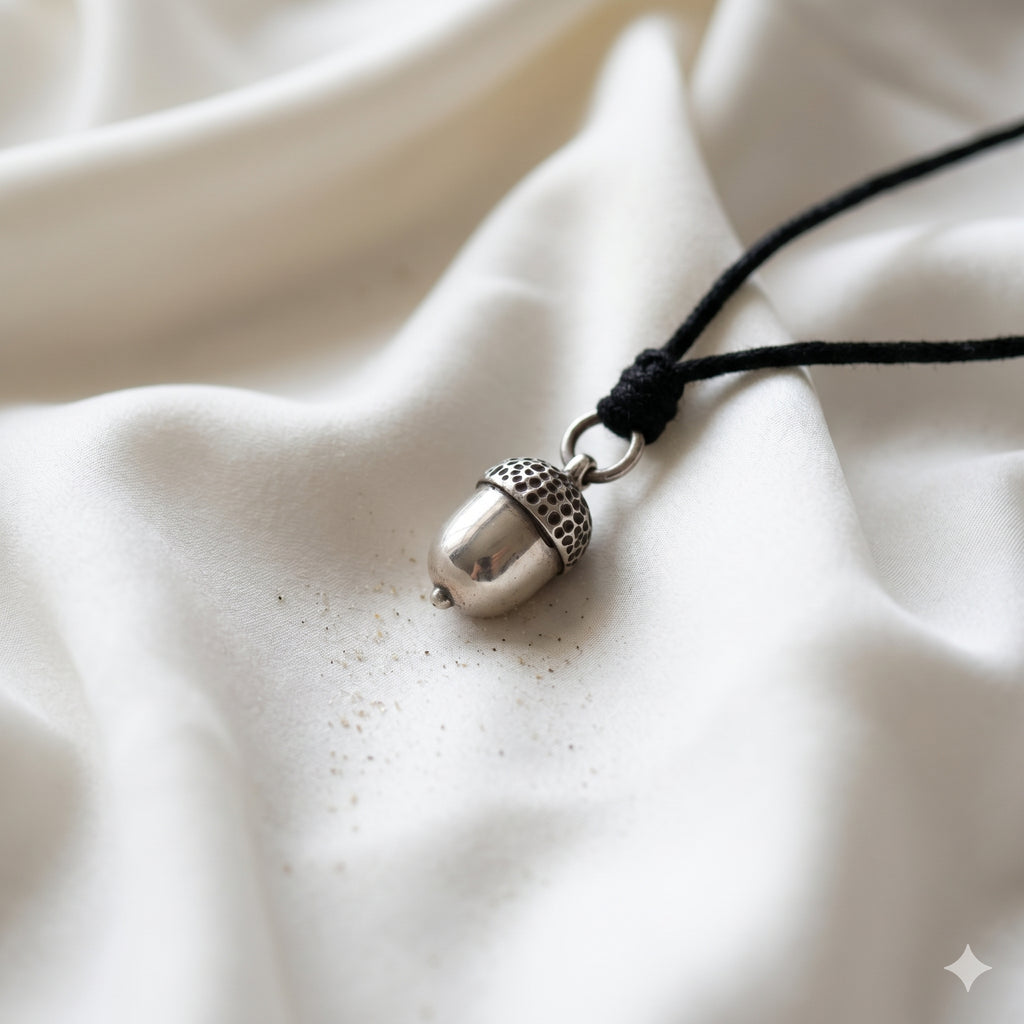 Acorn 92.5 Sterling Silver Gold Brass Necklace Pendant Jewelry
