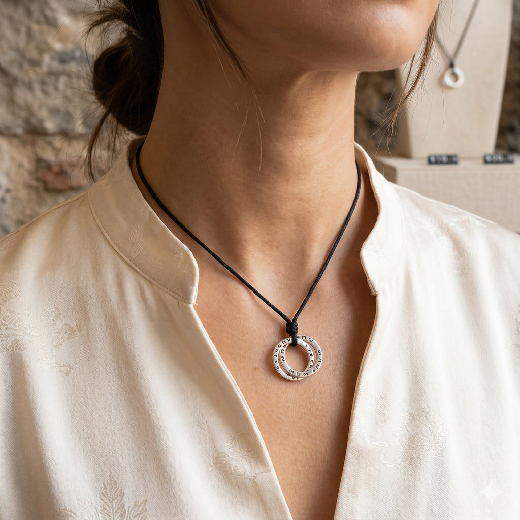 Daughter Mom Love Handmade 92.5 Sterling Silver Brass Necklace Pendant Jewelry