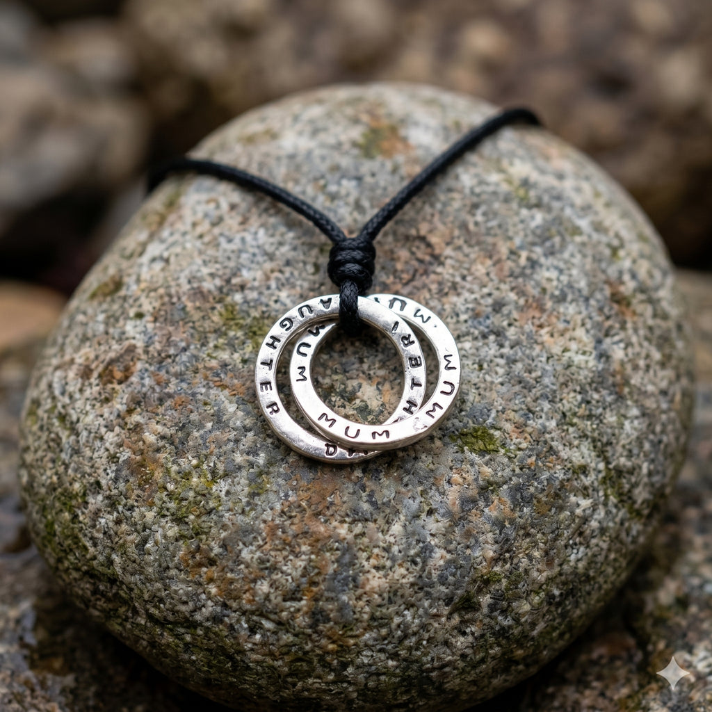 Daughter Mom Love Handmade 92.5 Sterling Silver Brass Necklace Pendant Jewelry