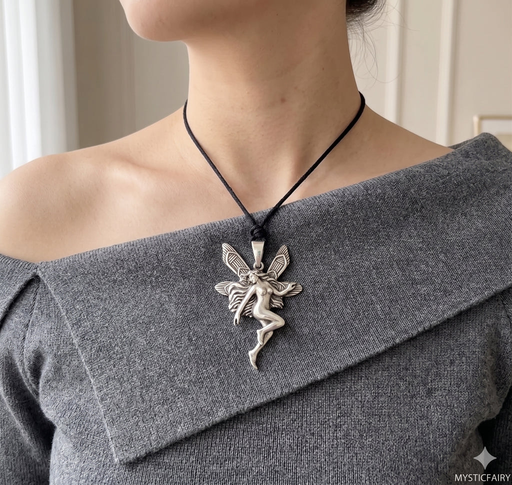 Fairy Angel 92.5 Sterling Silver Fairy Necklace For Women Jewelry Gifts