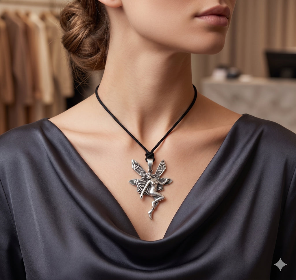 Fairy Angel 92.5 Sterling Silver Fairy Necklace For Women Jewelry Gifts
