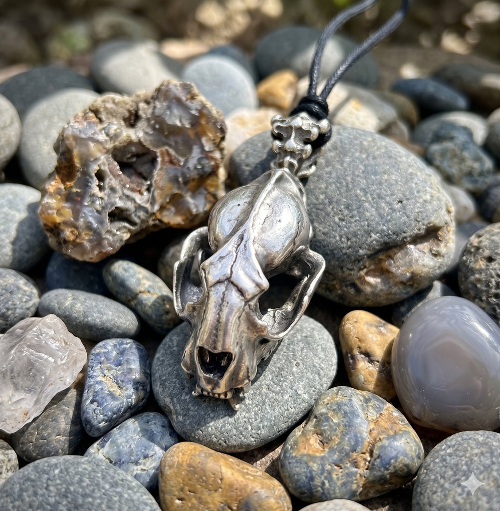 Gothic Skeleton Dinosaur Head Sterling Silver Stainless Steel Pendant Necklace