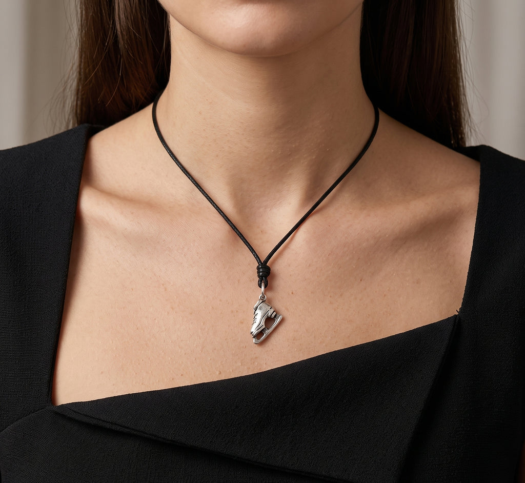 Ice Skating Shoes Sterling Silver Pewter Gold Brass Charm Necklace Pendant Jewelry