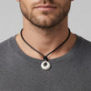 Donut Circle 92.5 Sterling Silver Charm Necklace Pendant Jewelry