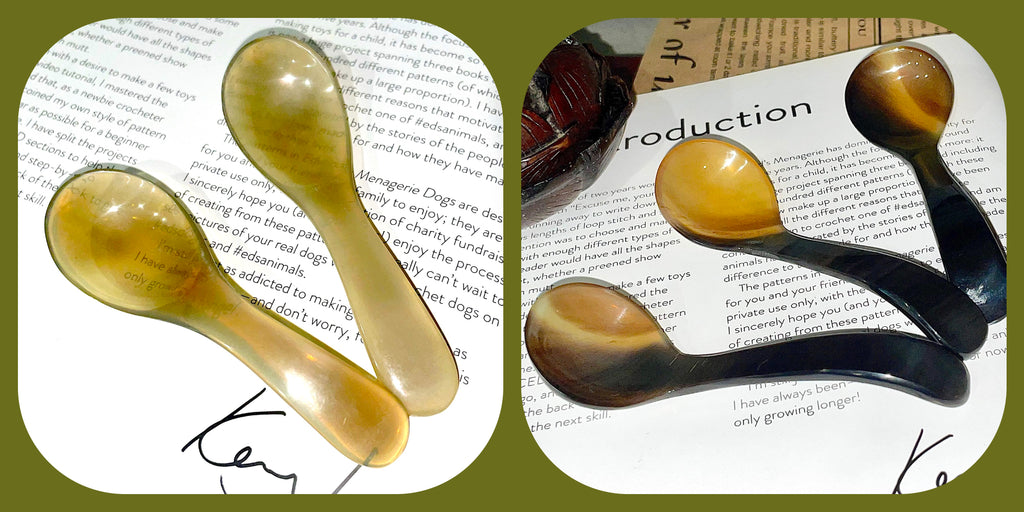 Set of 2 Handcrafted Natural Unique Vietnamese Horn Spoons