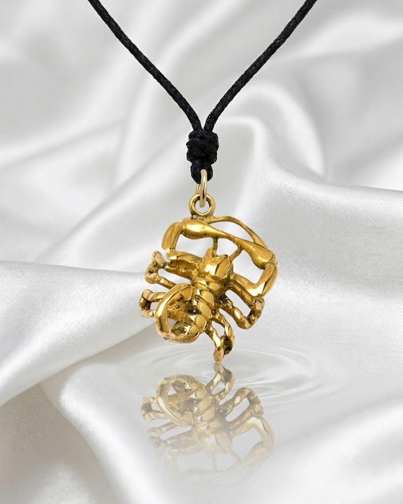 Astrology Gold Brass 92.5 Sterling Silver Charm Necklace Pendant Horoscope Zodiac