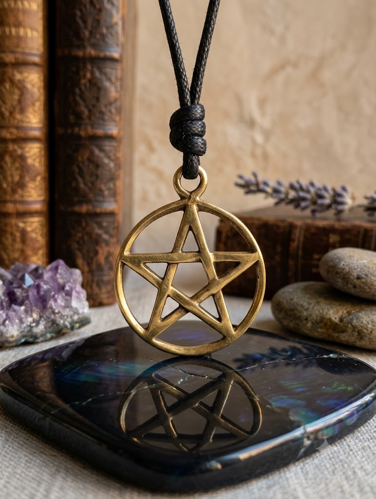 Durable Pentagram 92.5 Sterling Silver Pewter Brass Necklace Pendant Jewelry