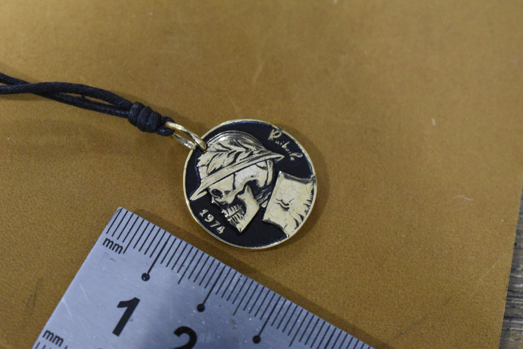 Gothic Skull Head Hip Hop Style 92.5 Sterling Silver Gold Brass Pendant Necklace Jewelery