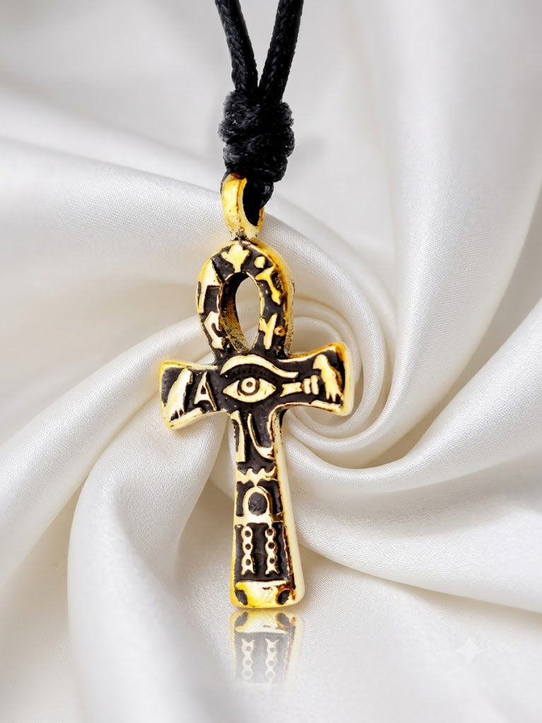 Egyptian Ankh Key Eye of Horus Ra Silver Pewter Brass Necklace Pendant Jewelry