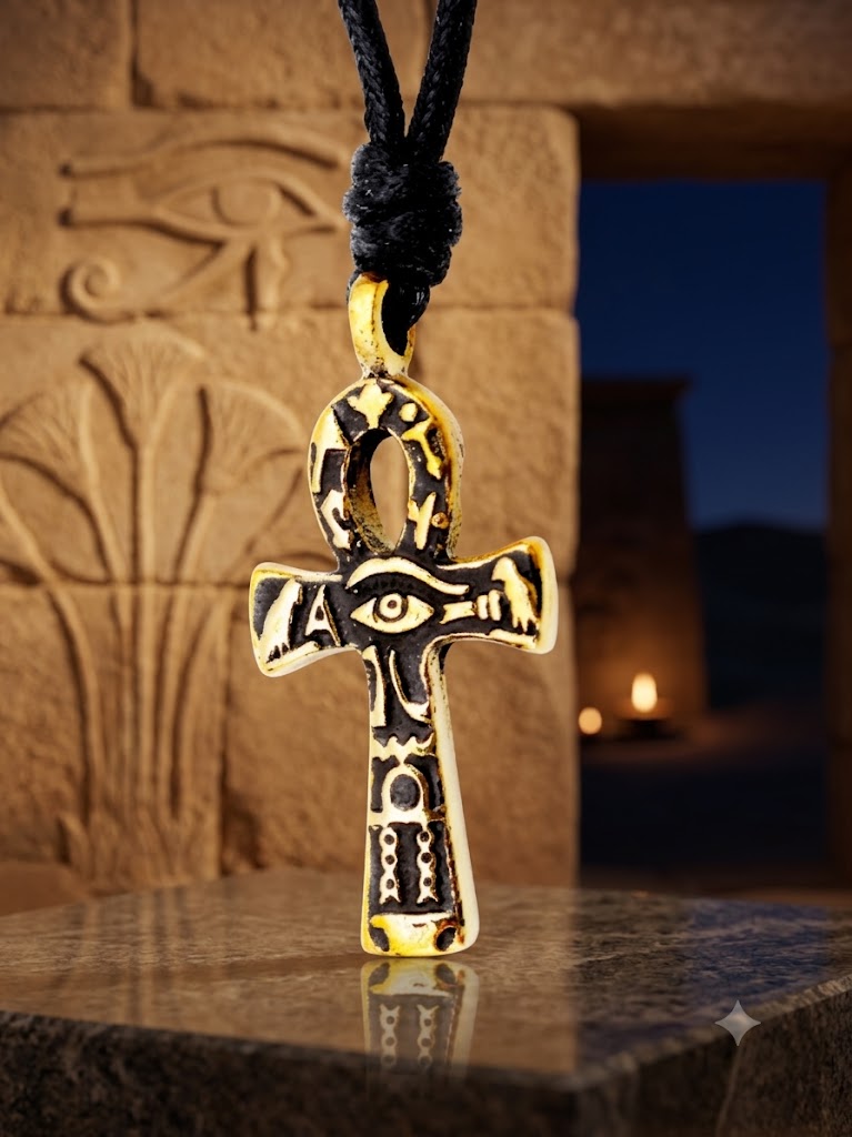 Egyptian Ankh Key Eye of Horus Ra Silver Pewter Brass Necklace Pendant Jewelry