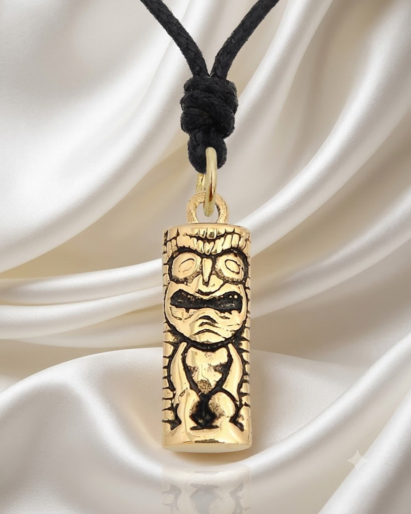 Hawaiian God 92.5 Sterling Silver Gold Brass Necklace Pendant Jewelry