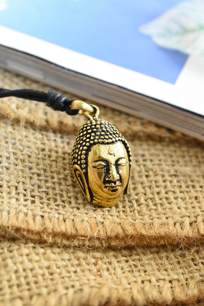 New Buddha Head 92.5 Sterling Silver Gold Brass Charm Necklace Pendant Jewelry