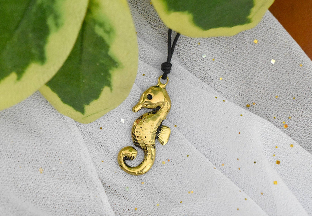 Sea Horse Ocean Silver Pewter Gold Brass Charm Necklace Pendant Jewelry