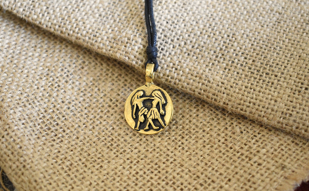 Astrology Silver Pewter Gold Brass Charm Necklace Pendant Horoscope Zodiac