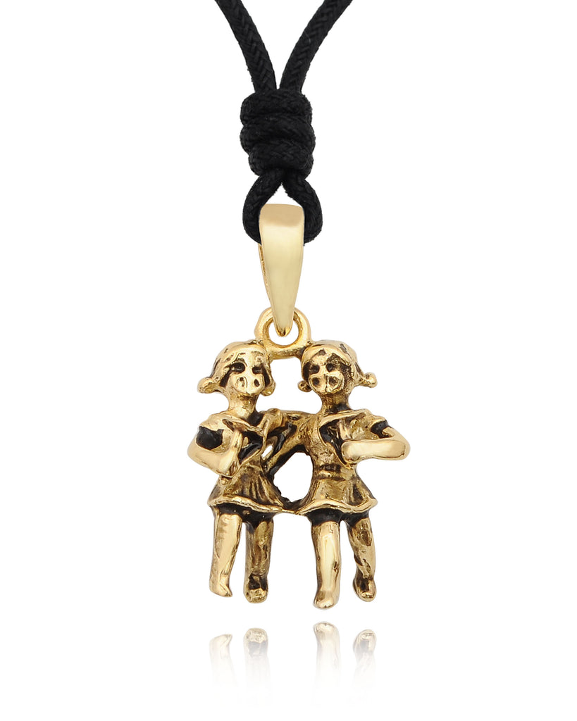 Astrology Gold Brass 92.5 Sterling Silver Charm Necklace Pendant Horoscope Zodiac