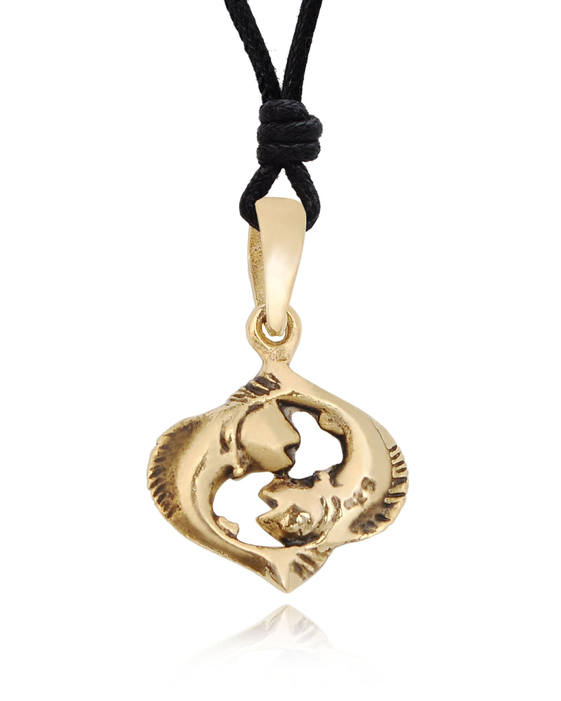 Astrology Gold Brass 92.5 Sterling Silver Charm Necklace Pendant Horoscope Zodiac